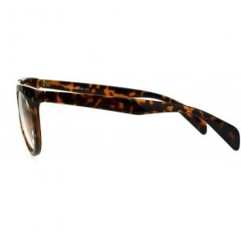 Round Designer Fashion Clear Lens Glasses Round Flat Metal Top Bridge UV 400 - Tortoise - CW1869LMA6S $20.10