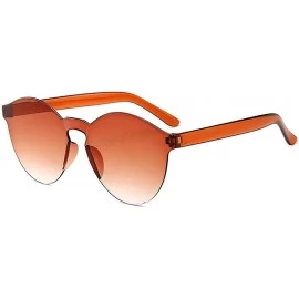 Round Unisex Fashion Candy Colors Round Outdoor Sunglasses - Light Brown - CO199XH56L9 $30.47