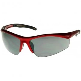 Semi-rimless Semi-Rimless Running Cycling Sports Wrap Sunglasses (Red Smoke) - CB11EIDMBIL $17.84