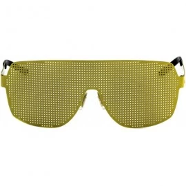 Oversized Disco Costume Party Rave Alien Space Futuristic Mesh Shield Lens Visor Glasses - Gold - C011HW55MGF $17.82