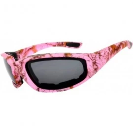 Goggle Motorcycle Padded Foam Glasses Smoke Mirror Clear Lens - Camo_pink_smoke - CM1896YKK2Q $11.81