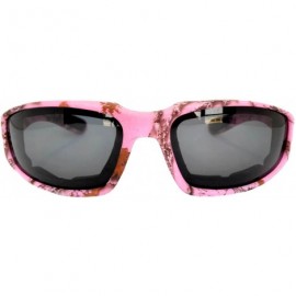 Goggle Motorcycle Padded Foam Glasses Smoke Mirror Clear Lens - Camo_pink_smoke - CM1896YKK2Q $11.81
