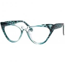Round Womens Leopard Pattern Cat Eye Reading Glasses Quality Eye Glass Frame - Blue Leopard - CO18IG4WK7E $19.61