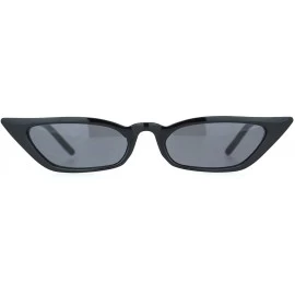 Cat Eye Womens Narrow Owl Shape Plastic Cat Eye Sunglasses - All Black - CK18OCZ55TI $18.05