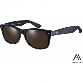 Shield Classic Square 100% UV Polarized Adult Unisex Designer Sunglasses - Matte Tortoise/ Brown Polarized - CF18KAAW39Y $39.05