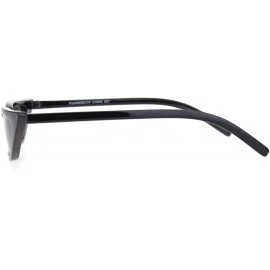 Cat Eye Womens Narrow Owl Shape Plastic Cat Eye Sunglasses - All Black - CK18OCZ55TI $18.05