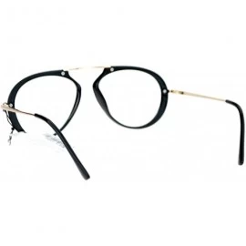 Aviator Clear Lens Aviator Glasses Unique Metal Top Bridge Fashion Eyeglasses - Black Gold - CB186KW6Z0S $11.51