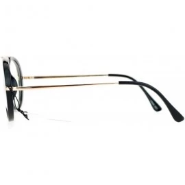Aviator Clear Lens Aviator Glasses Unique Metal Top Bridge Fashion Eyeglasses - Black Gold - CB186KW6Z0S $11.51