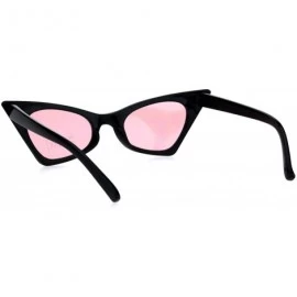 Rectangular Womens Hippie Color Lens Black Plastic Goth Cat Eye Sunglasses - Pink - CA18H0R74X6 $8.76