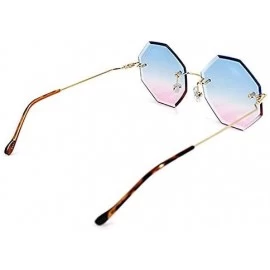 Round Women Hipster Polygon Sunglasses UV400 Metal Frame Eyewear - ue - CQ19C4D59YU $14.75