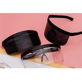 Oversized Men Women Oversize Shield Visor Sunglasses Flat Top Mirrored Mono Lens - Black - CX18G842Q03 $19.50