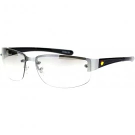 Rimless Mens 90s Rimless Narrow Rectangular Luxury Designer Style Classy Sunglasses - Silver Clear - CV18QW7NCKM $26.39