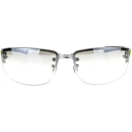Rimless Mens 90s Rimless Narrow Rectangular Luxury Designer Style Classy Sunglasses - Silver Clear - CV18QW7NCKM $15.13