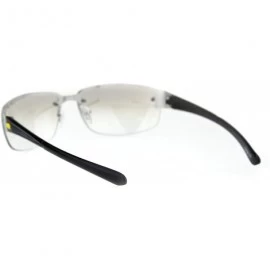 Rimless Mens 90s Rimless Narrow Rectangular Luxury Designer Style Classy Sunglasses - Silver Clear - CV18QW7NCKM $15.13