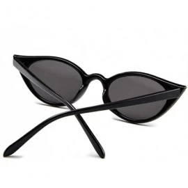 Oval Vintage Cat Eye Sunglasses Women Small Oval Sun Glasses Ladies BLACK As Picture - Purple - C518XE0S73Q $8.85