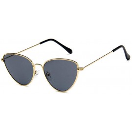Semi-rimless Trendy Tinted Color Vintage Shaped Sun glasses Shaped Ocean Cat Eye Sunglasses Women - C6 - CV18TCAX9TS $21.77