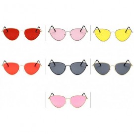 Semi-rimless Trendy Tinted Color Vintage Shaped Sun glasses Shaped Ocean Cat Eye Sunglasses Women - C6 - CV18TCAX9TS $8.71