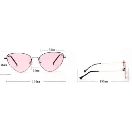 Semi-rimless Trendy Tinted Color Vintage Shaped Sun glasses Shaped Ocean Cat Eye Sunglasses Women - C6 - CV18TCAX9TS $8.71