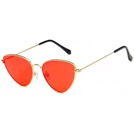Semi-rimless Trendy Tinted Color Vintage Shaped Sun glasses Shaped Ocean Cat Eye Sunglasses Women - C6 - CV18TCAX9TS $8.71