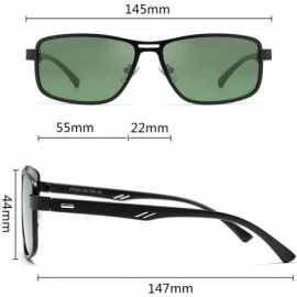Square Men's Retro TR90 Ultra Light Square Frame Driving Polarized Sunglasses B2531 - Black- Dark Green - CO18AORK3S8 $14.19