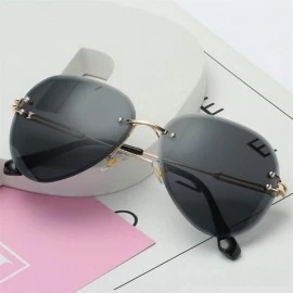 Semi-rimless RimlSunglasses Women Sun Glasses Gradient Shades Cutting Lens FramelMetal Eyeglasses UV400 - Pink - C3197Y79Z6S ...