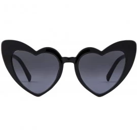 Goggle Vintage Heart Shape Sunglasses for Women - Clout Goggles Retro Love UV400 Eye Glasses Kurt Cobain - Black Grey - CA18I...
