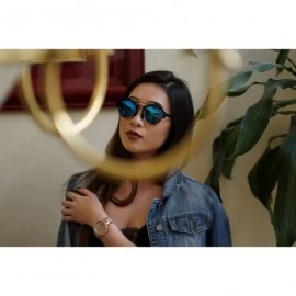 Semi-rimless Half Frame P3 Sunglasses with Color Mirrored Lens 541010-REV - Black/Blue Revo - CX12DG7IFON $13.13