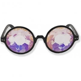 Round Round Holographic Kaleidoscope Party Glasses (Black) - C218TNCWK8Z $8.92
