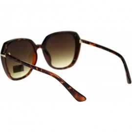 Butterfly Womens Mod Oversize Designer Fashion Squared Butterfly Sunglasses - Tortoise Brown - CR18QYCQ4SK $11.80