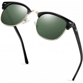 Wayfarer Semi Rimless Polarized Sunglasses for Women Men- Unisex Sunglasses with Half Frame - G15 - CC18R47KK93 $24.28