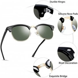 Wayfarer Semi Rimless Polarized Sunglasses for Women Men- Unisex Sunglasses with Half Frame - G15 - CC18R47KK93 $10.72