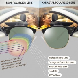 Wayfarer Semi Rimless Polarized Sunglasses for Women Men- Unisex Sunglasses with Half Frame - G15 - CC18R47KK93 $10.72