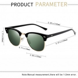 Wayfarer Semi Rimless Polarized Sunglasses for Women Men- Unisex Sunglasses with Half Frame - G15 - CC18R47KK93 $10.72