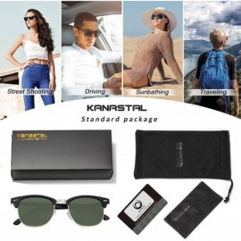 Wayfarer Semi Rimless Polarized Sunglasses for Women Men- Unisex Sunglasses with Half Frame - G15 - CC18R47KK93 $10.72