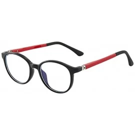 Oval Anti Blue Light Glasses - Digital TV Goggles for Boys Girls Age 3-12Y - Black-red - CI198R4E2LA $18.32