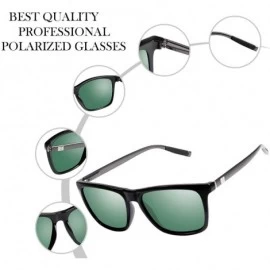 Rectangular Polarized Sunglasses Driving Blocking Eyeglasses - Green - CP18YMG8C3U $14.49