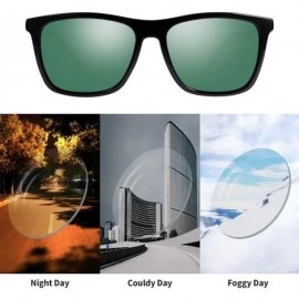 Rectangular Polarized Sunglasses Driving Blocking Eyeglasses - Green - CP18YMG8C3U $14.49