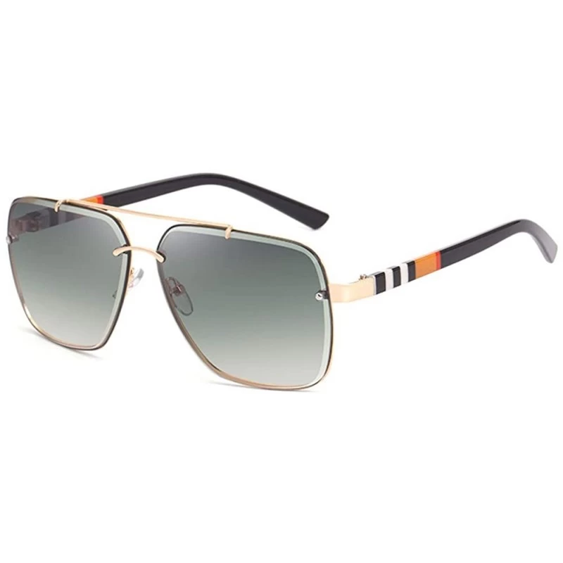 Rimless Retro square sunglasses for men women rimless sunglasses metal frame UV400 protection - 2 - CK199ZR0DTE $19.18