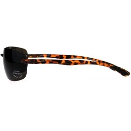 Rectangular Mens Rimless Warp Sport Sunglasses With Bifocal Reading Lenses - Tortoise Brown - CC18D8LDL5N $10.74