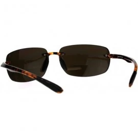 Rectangular Mens Rimless Warp Sport Sunglasses With Bifocal Reading Lenses - Tortoise Brown - CC18D8LDL5N $10.74