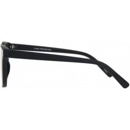 Rectangular Womens Retro Trendy Panel Lens Horn Rim Plastic Hipster Sunglasses - Matte Black Gold Mirror - CM18K2QR53R $19.16