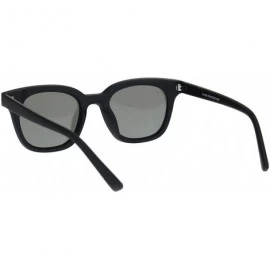Rectangular Womens Retro Trendy Panel Lens Horn Rim Plastic Hipster Sunglasses - Matte Black Gold Mirror - CM18K2QR53R $19.16