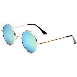 Oversized Unisex Hippie Vintage Sunglasses - Anti UV Retro Oversized Round Eyewear (Gold Frame With Yellow Lenses) - C218Q29T...