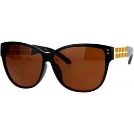 Square Womens Oversized Fashion Sunglasses Designer Style Square Frame - Brown (Brown) - C9187DYLEAW $8.91