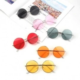 Round Round Sunglasses Kids Retro Frame Glasses Children Sun Boys Girls Brand Eyewear UV400 Goggles Oculos - Yellow - CO197Y7...