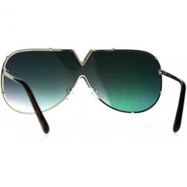 Shield Luxury Fashion Color Mirror Shield Pilots Rimless Retro Sunglasses - Gold Pink - C0187KZS8K9 $15.17