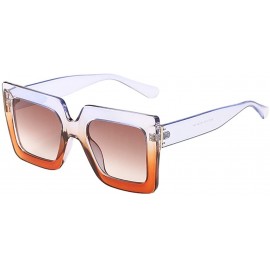 Sport Large Oversized Sunglasses for Women Flat Top Square Glasses Fashion Thick Frames by 2DXuixsh - B - C818S8W0M5Y $7.79
