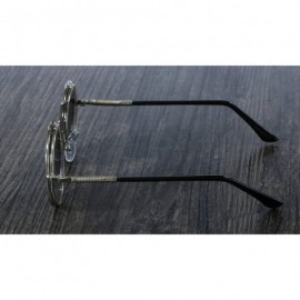 Square 3057 Steampunk Sunglasses Round Metal Women Style Retro Flip Circular Double Sun Glasses Men CIRCLE - Black - C4199C5D...