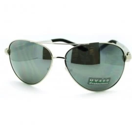 Aviator Mens Aviator Sunglasses Classic Metal Frame Fashion Shades - Silver - C111DOFYMLN $7.95