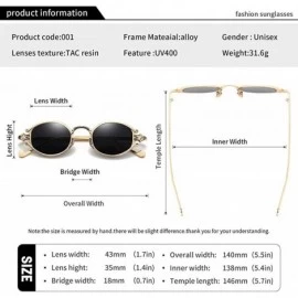 Oval Vintage Steampunk Sunglasses Circle Glasses - 001gold/Black - CO18M3S5LG9 $28.96